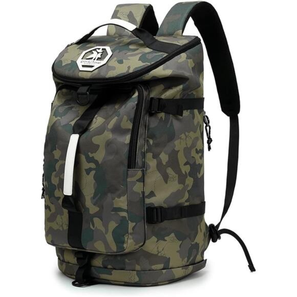 Gym Duffle Bag Backpack 4-Way Waterproof with Shoes Compartment for